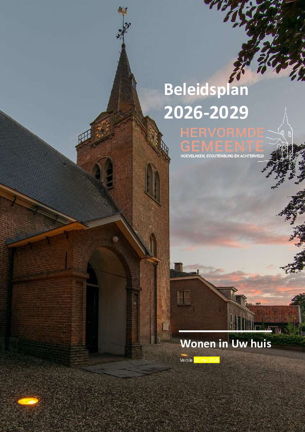 Beleidsplan hervormde gemeente Hoevelaken, Stoutenburg en Achterveld 2026-2029